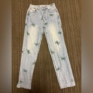 Light blue butterfly jeans